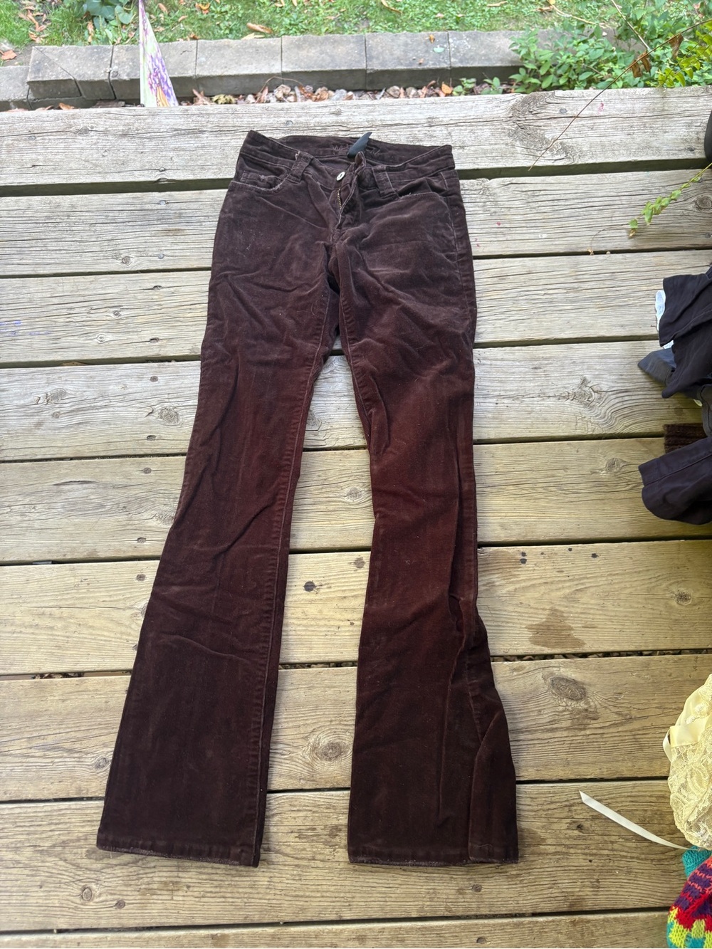 Wet Seal juniors size 1 retro corduroy cord flare pants autumn fall 🍂 Y2K
